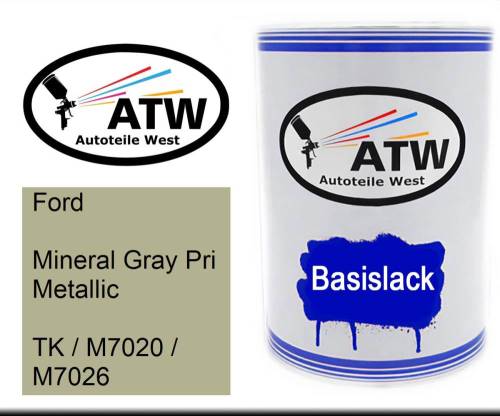 Ford, Mineral Gray Pri Metallic, TK / M7020 / M7026: 500ml Lackdose, von ATW Autoteile West.